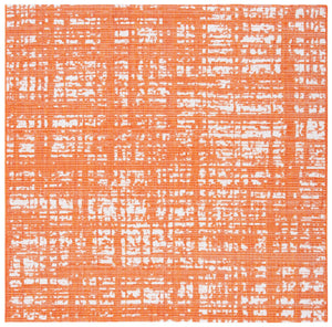 Safavieh Courtyard Elegant 9' X 12' Indoor/Outdoor Area Rug With Abstract Design In Pink And Ivory Tones Orange ,Ivory 85.4% Polypropylene,10.4% Polyester,4.2% Latex Cy8451-52821-810