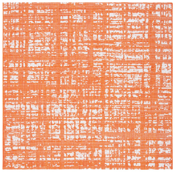 Safavieh Courtyard Elegant 9' X 12' Indoor/Outdoor Area Rug With Abstract Design In Pink And Ivory Tones Orange ,Ivory 85.4% Polypropylene,10.4% Polyester,4.2% Latex Cy8451-52821-810