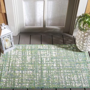 Safavieh Courtyard Elegant 9' X 12' Indoor/Outdoor Area Rug With Abstract Design In Pink And Ivory Tones Orange ,Ivory 85.4% Polypropylene,10.4% Polyester,4.2% Latex Cy8451-52821-810