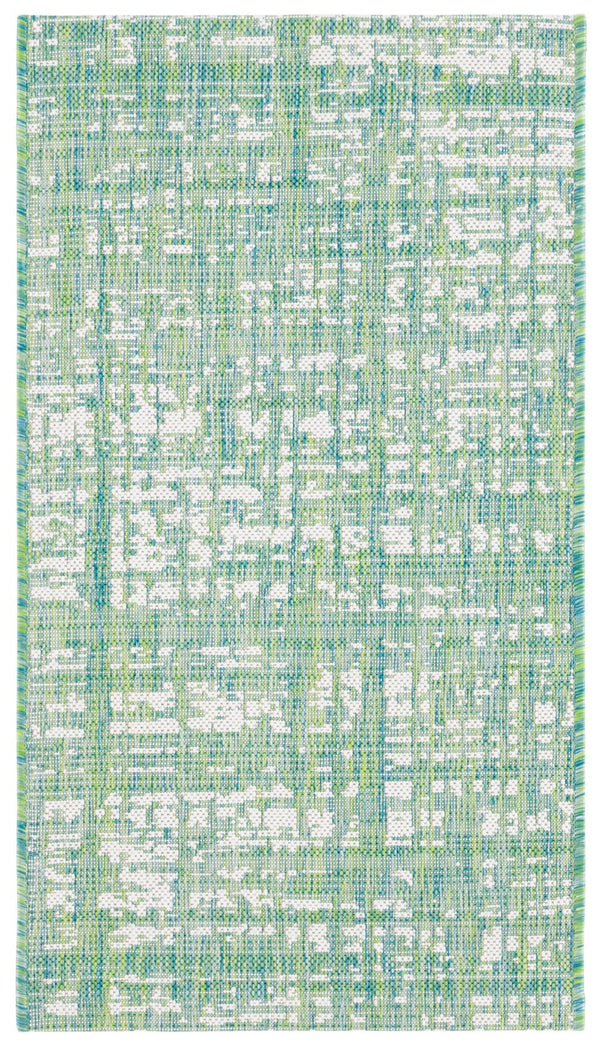 Safavieh Courtyard Elegant 9' X 12' Indoor/Outdoor Area Rug With Abstract Design In Pink And Ivory Tones Orange ,Ivory 85.4% Polypropylene,10.4% Polyester,4.2% Latex Cy8451-52821-810