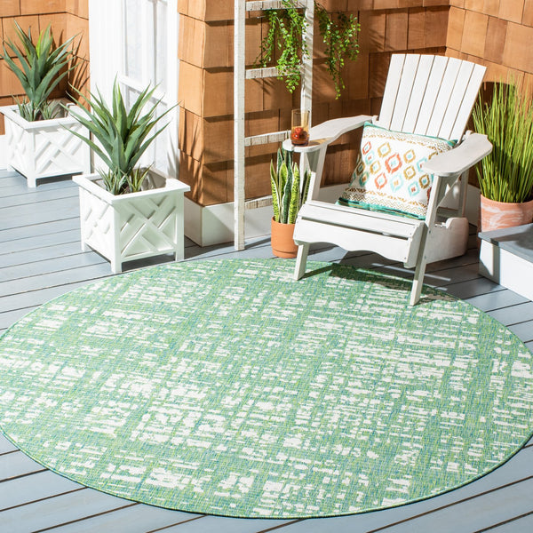 Safavieh Courtyard Elegant 9' X 12' Indoor/Outdoor Area Rug With Abstract Design In Pink And Ivory Tones Orange ,Ivory 85.4% Polypropylene,10.4% Polyester,4.2% Latex Cy8451-52821-810