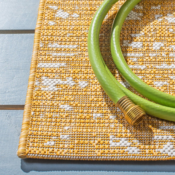 Safavieh Courtyard Elegant 9' X 12' Indoor/Outdoor Area Rug With Abstract Design In Pink And Ivory Tones Orange ,Ivory 85.4% Polypropylene,10.4% Polyester,4.2% Latex Cy8451-52821-810