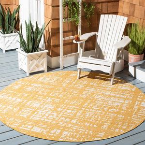 Safavieh Courtyard Elegant 9' X 12' Indoor/Outdoor Area Rug With Abstract Design In Pink And Ivory Tones Orange ,Ivory 85.4% Polypropylene,10.4% Polyester,4.2% Latex Cy8451-52821-810