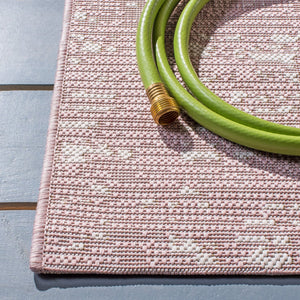 Safavieh Courtyard Elegant 9' X 12' Indoor/Outdoor Area Rug With Abstract Design In Pink And Ivory Tones Orange ,Ivory 85.4% Polypropylene,10.4% Polyester,4.2% Latex Cy8451-52821-810