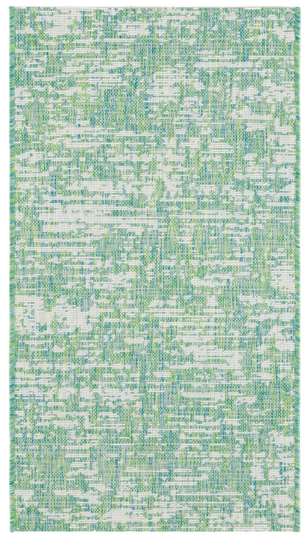 Safavieh Courtyard Luxurious Gold And Ivory Area Rug - Durable, Elegant Design For Indoor And Outdoor Use Green Blue ,Ivory 85.4% Polypropylene,10.4% Polyester,4.2% Latex Cy8452-55721-3