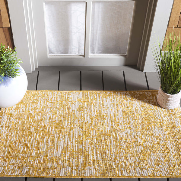 Safavieh Courtyard Luxurious Gold And Ivory Area Rug - Durable, Elegant Design For Indoor And Outdoor Use Green Blue ,Ivory 85.4% Polypropylene,10.4% Polyester,4.2% Latex Cy8452-55721-3