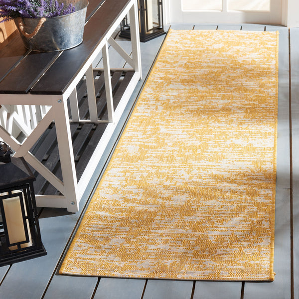 Safavieh Courtyard Luxurious Gold And Ivory Area Rug - Durable, Elegant Design For Indoor And Outdoor Use Green Blue ,Ivory 85.4% Polypropylene,10.4% Polyester,4.2% Latex Cy8452-55721-3