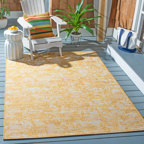Safavieh Courtyard Luxurious Gold And Ivory Area Rug - Durable, Elegant Design For Indoor And Outdoor Use Green Blue ,Ivory 85.4% Polypropylene,10.4% Polyester,4.2% Latex Cy8452-55721-3
