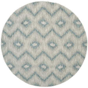 Safavieh Courtyard Elegant Grey And Blue Area Rug - Timeless Design, Durable Craftsmanship For Any Space Grey ,Blue 88% Polypropylene,12% Polyester Cy8463-37212-28