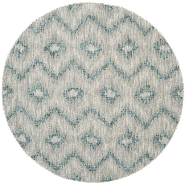 Safavieh Courtyard Elegant Grey And Blue Area Rug - Timeless Design, Durable Craftsmanship For Any Space Grey ,Blue 88% Polypropylene,12% Polyester Cy8463-37212-28