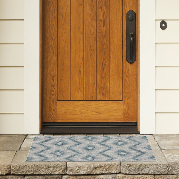 Safavieh Courtyard Elegant Grey And Blue Area Rug - Timeless Design, Durable Craftsmanship For Any Space Grey ,Blue 88% Polypropylene,12% Polyester Cy8463-37212-28