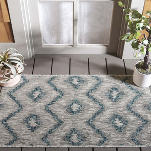 Safavieh Courtyard Elegant Grey And Blue Area Rug - Timeless Design, Durable Craftsmanship For Any Space Grey ,Blue 88% Polypropylene,12% Polyester Cy8463-37212-28