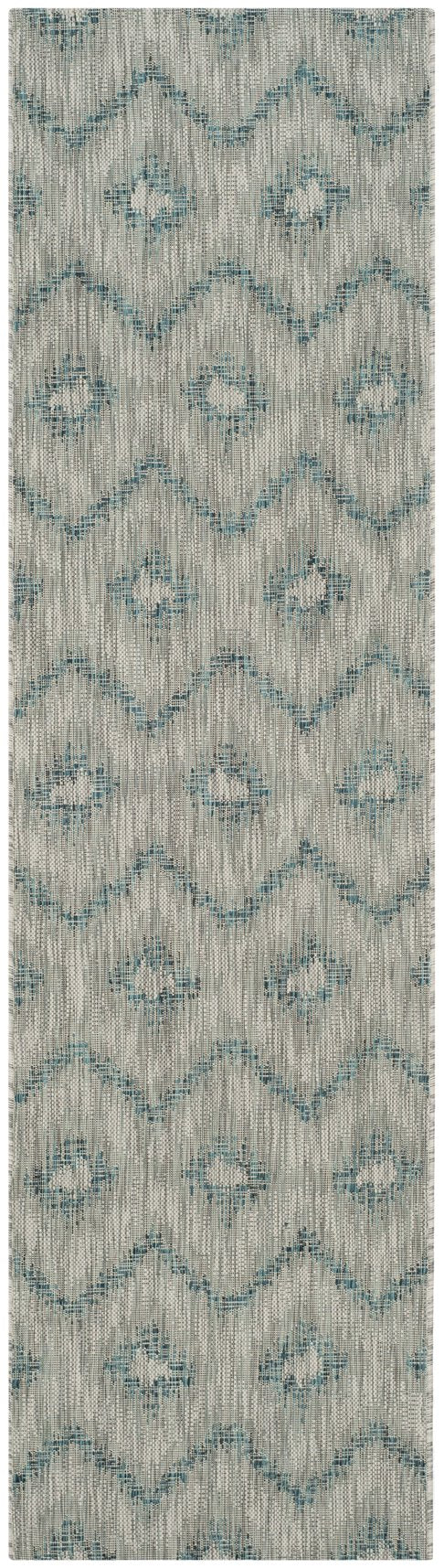 Safavieh Courtyard Elegant Grey And Blue Area Rug - Timeless Design, Durable Craftsmanship For Any Space Grey ,Blue 88% Polypropylene,12% Polyester Cy8463-37212-28