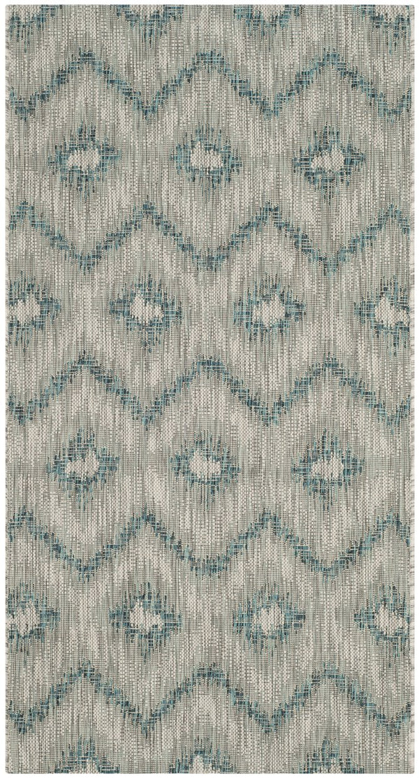 Safavieh Courtyard Elegant Grey And Blue Area Rug - Timeless Design, Durable Craftsmanship For Any Space Grey ,Blue 88% Polypropylene,12% Polyester Cy8463-37212-28