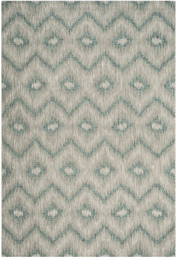 Safavieh Courtyard Elegant Grey And Blue Area Rug - Timeless Design, Durable Craftsmanship For Any Space Grey ,Blue 88% Polypropylene,12% Polyester Cy8463-37212-28