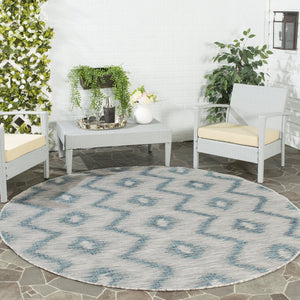 Safavieh Courtyard Elegant Grey And Blue Area Rug - Timeless Design, Durable Craftsmanship For Any Space Grey ,Blue 88% Polypropylene,12% Polyester Cy8463-37212-28