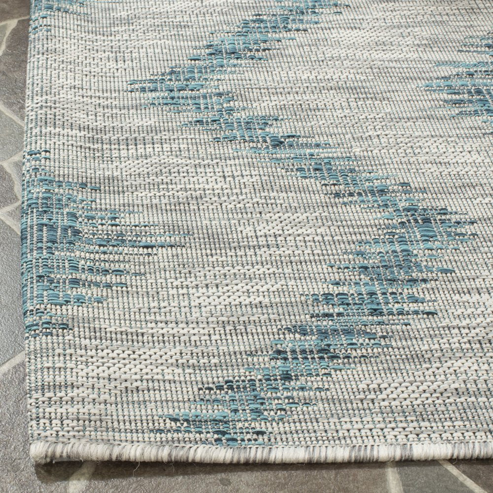 Safavieh Courtyard Elegant Grey And Blue Area Rug - Timeless Design, Durable Craftsmanship For Any Space Grey ,Blue 88% Polypropylene,12% Polyester Cy8463-37212-28