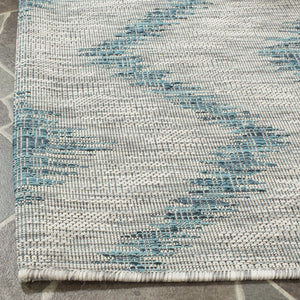 Safavieh Courtyard Elegant Grey And Blue Area Rug - Timeless Design, Durable Craftsmanship For Any Space Grey ,Blue 88% Polypropylene,12% Polyester Cy8463-37212-28