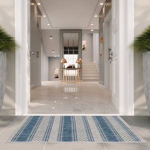 Safavieh Courtyard Sophisticated Grey And Navy Area Rug - Stylish, Durable Design For Indoor & Outdoor Spaces Grey ,Navy 88% Polypropylene,12% Polyester Cy8464-36812-4r