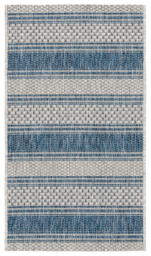 Safavieh Courtyard Sophisticated Grey And Navy Area Rug - Stylish, Durable Design For Indoor & Outdoor Spaces Grey ,Navy 88% Polypropylene,12% Polyester Cy8464-36812-4r