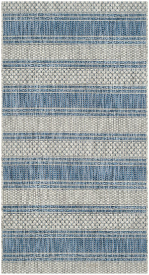 Safavieh Courtyard Sophisticated Grey And Navy Area Rug - Stylish, Durable Design For Indoor & Outdoor Spaces Grey ,Navy 88% Polypropylene,12% Polyester Cy8464-36812-4r