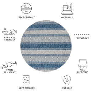 Safavieh Courtyard Sophisticated Grey And Navy Area Rug - Stylish, Durable Design For Indoor & Outdoor Spaces Grey ,Navy 88% Polypropylene,12% Polyester Cy8464-36812-4r