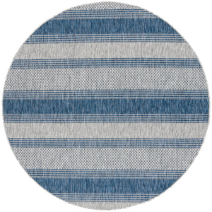 Safavieh Courtyard Sophisticated Grey And Navy Area Rug - Stylish, Durable Design For Indoor & Outdoor Spaces Grey ,Navy 88% Polypropylene,12% Polyester Cy8464-36812-4r