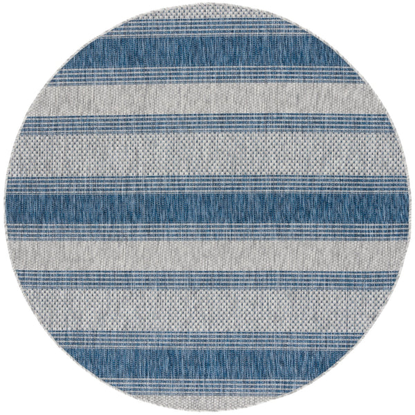 Safavieh Courtyard Sophisticated Grey And Navy Area Rug - Stylish, Durable Design For Indoor & Outdoor Spaces Grey ,Navy 88% Polypropylene,12% Polyester Cy8464-36812-4r
