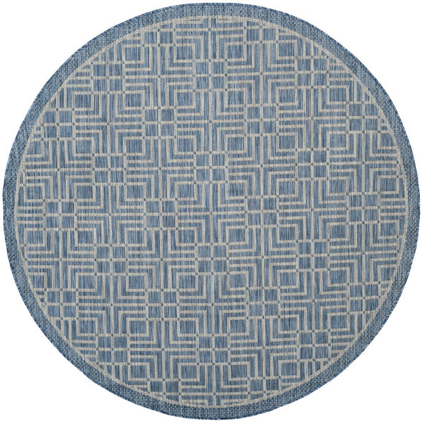 Safavieh Courtyard Elegant Geometric Area Rug - Durable Indoor/Outdoor Design In Sophisticated Navy & Grey Navy ,Grey 88% Polypropylene,12% Polyester Cy8467-36821-212
