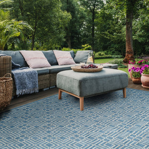 Safavieh Courtyard Elegant Geometric Area Rug - Durable Indoor/Outdoor Design In Sophisticated Navy & Grey Navy ,Grey 88% Polypropylene,12% Polyester Cy8467-36821-212