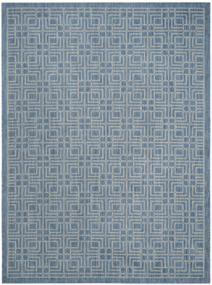 Safavieh Courtyard Elegant Geometric Area Rug - Durable Indoor/Outdoor Design In Sophisticated Navy & Grey Navy ,Grey 88% Polypropylene,12% Polyester Cy8467-36821-212