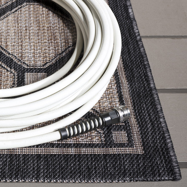 Safavieh Courtyard Exquisite Indoor/Outdoor Area Rug With Geometric Design For Timeless Elegance And Durability Dark Grey ,Light Grey 88% Polypropylene,12% Polyester Cy8471-07812-810