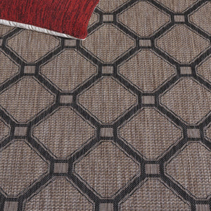 Safavieh Courtyard Exquisite Indoor/Outdoor Area Rug With Geometric Design For Timeless Elegance And Durability Dark Grey ,Light Grey 88% Polypropylene,12% Polyester Cy8471-07812-810