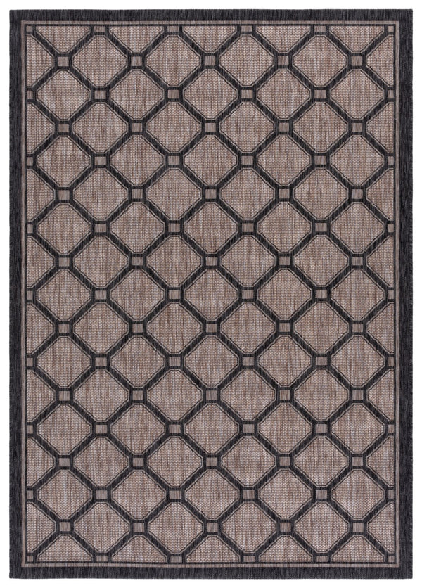 Safavieh Courtyard Exquisite Indoor/Outdoor Area Rug With Geometric Design For Timeless Elegance And Durability Dark Grey ,Light Grey 88% Polypropylene,12% Polyester Cy8471-07812-810