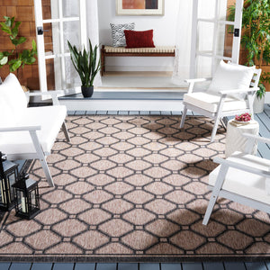 Safavieh Courtyard Exquisite Indoor/Outdoor Area Rug With Geometric Design For Timeless Elegance And Durability Dark Grey ,Light Grey 88% Polypropylene,12% Polyester Cy8471-07812-810
