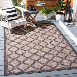 Safavieh Courtyard Exquisite Indoor/Outdoor Area Rug With Geometric Design For Timeless Elegance And Durability Dark Grey ,Light Grey 88% Polypropylene,12% Polyester Cy8471-07812-810