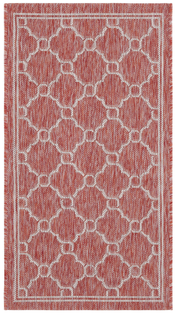 Safavieh Courtyard Elegant Geometric Area Rug - Durable, Stylish Indoor/Outdoor Design For Timeless Charm Red ,Beige 88% Polypropylene,12% Polyester Cy8474-36521-28