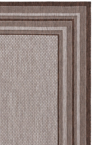 Safavieh Courtyard Low-Profile Power-Loomed Rug From Turkey — Neutral Beige With Green Border, Durable Stain-Resist 2'-0" x 3'-7" GREY / BROWN CY8475-36312-2