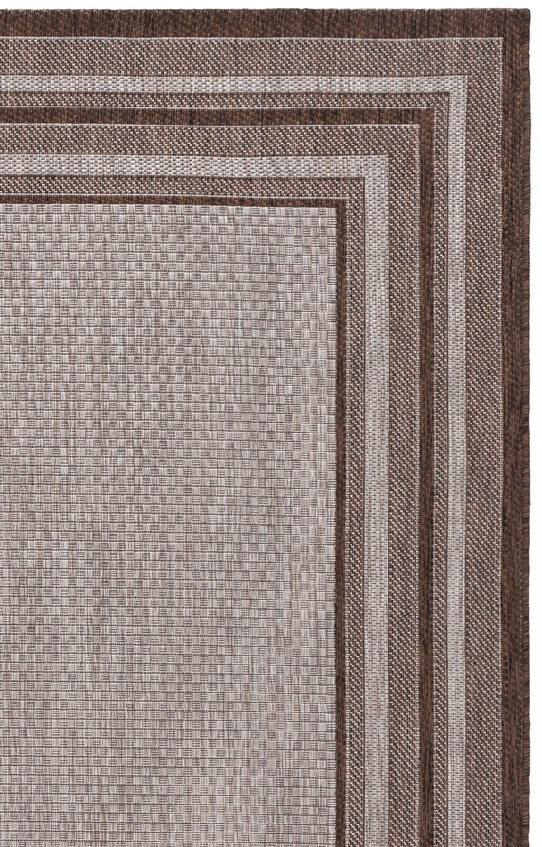 Safavieh Courtyard Low-Profile Power-Loomed Rug From Turkey — Neutral Beige With Green Border, Durable Stain-Resist 2'-0" x 3'-7" GREY / BROWN CY8475-36312-2