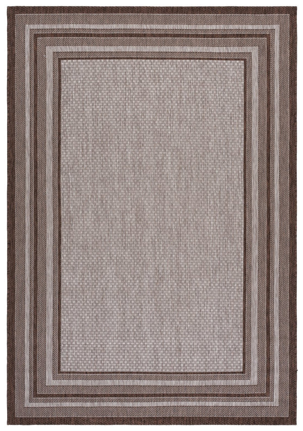 Safavieh Courtyard Low-Profile Power-Loomed Rug From Turkey — Neutral Beige With Green Border, Durable Stain-Resist 2'-0" x 3'-7" GREY / BROWN CY8475-36312-2