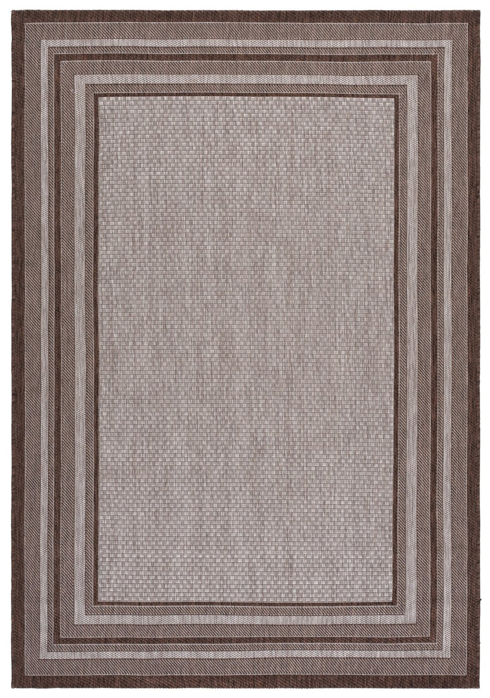 Safavieh Courtyard Modern Beige Area Rug With Deep Green Accents – Power-Loomed Turkey, Stain-Resistant 5X7 5'-3" x 7'-7" GREY / BROWN CY8475-36312-5