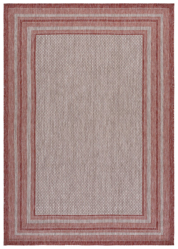 Safavieh Courtyard Elegant Square Area Rug In Natural And Black - Modern Design For Contemporary Spaces Ivory ,Teal 88% Polypropylene,12% Polyester Cy8475-53512-9r