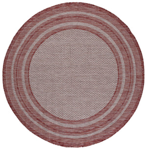 Safavieh Courtyard Low-Profile Power-Loomed Rug From Turkey — Neutral Beige With Green Border, Durable Stain-Resist 2'-0" x 3'-7" GREY / RED CY8475-36512-2
