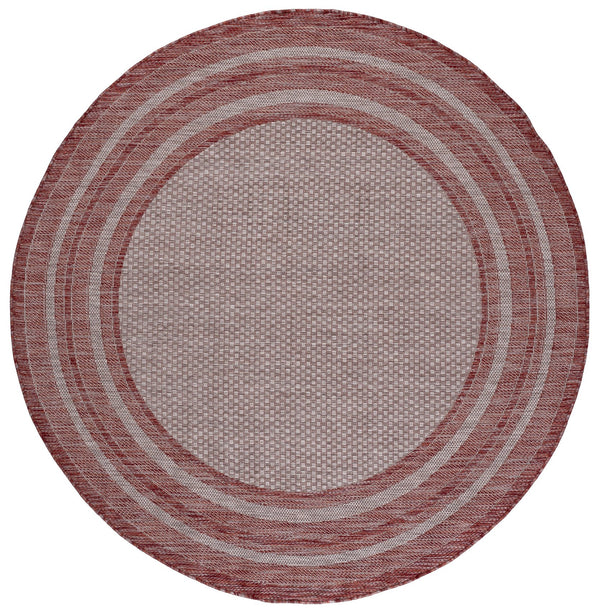Safavieh Courtyard Low-Profile Power-Loomed Rug From Turkey — Neutral Beige With Green Border, Durable Stain-Resist 2'-0" x 3'-7" GREY / RED CY8475-36512-2