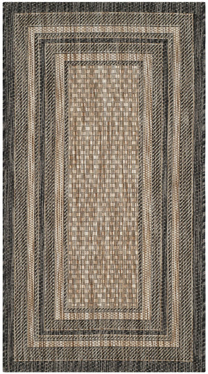 Safavieh Courtyard Oversized Neutral Area Rug In Natural & Black – Low Profile, Durable Power-Loomed Turkey Rug 11'-0" x 15'-0" CY8475-37312-1115