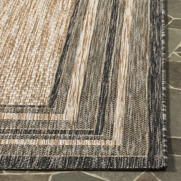 Safavieh Courtyard Low-Profile Power-Loomed Rug From Turkey — Neutral Beige With Green Border, Durable Stain-Resist 2'-0" x 3'-7" IVORY / PINK CY8475-56212-2
