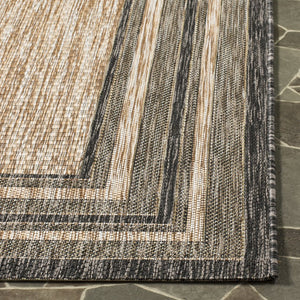 Safavieh Courtyard Modern Minimalist Area Rug — Low-Profile Power-Loomed Turkish Blend, Durable & Stylish 4'-0" x 5'-7" GREY / RED CY8475-36512-4