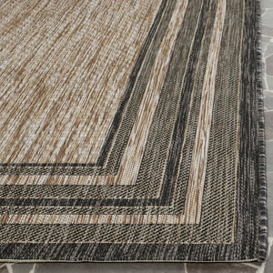 Safavieh Courtyard Low-Profile Power-Loomed Rug From Turkey — Neutral Beige With Green Border, Durable Stain-Resist 2'-0" x 3'-7" IVORY / PINK CY8475-56212-2