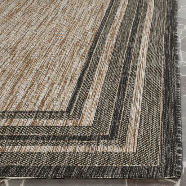 Safavieh Courtyard Low-Profile Power-Loomed Rug From Turkey — Neutral Beige With Green Border, Durable Stain-Resist 2'-0" x 3'-7" IVORY / PINK CY8475-56212-2