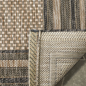 Safavieh Courtyard Low-Profile Power-Loomed Rug From Turkey — Neutral Beige With Green Border, Durable Stain-Resist 2'-0" x 3'-7" IVORY / PINK CY8475-56212-2